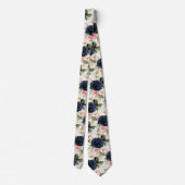 Cravate Mariage Rose Blush ArtsApp H2 Navy (Dos)