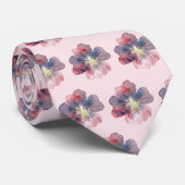 Cravate Mariage rose et marine jamais Watecolor peint (Roulé)