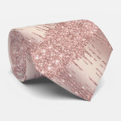Cravate mariage Rose Gold Blush Parties scintillan (Roulé)