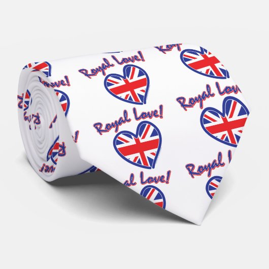 Cravate Mariage royal, Royal Love, Union Jack Heart (Roulé)
