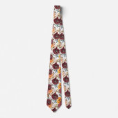 Cravate Mariage rustique aux fleurs orange et burgundy (Devant)