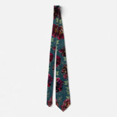 Cravate Mariage Teal Bordeaux Ton Jonc Or (Dos)