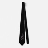 Cravate Mariage tendance Love Calligraphie Script noir (Devant)