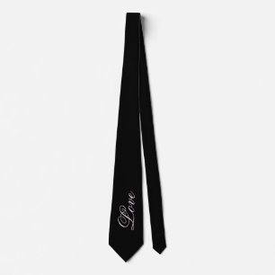 Cravate Mariage tendance Love Calligraphie Script noir
