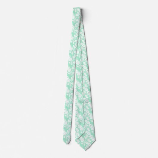 Cravate Mariage tendance Neo Mint Floral Pattern (Dos)