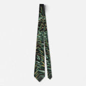 Cravate Mariage Tropical Palmiers & Or Vert Foncé (Devant)