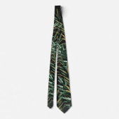 Cravate Mariage Tropical Palmiers & Or Vert Foncé (Dos)