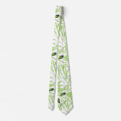 Cravate Mariages d'automne aux feuilles vertes (Dos)