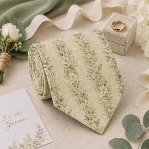 Cravate Marié de mariage de jardin floral vert sauge de lu