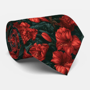 Cravate Mariée à motif Amaryllis Père Diplômé