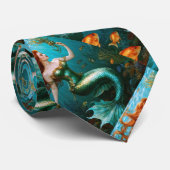 Cravate "Marielle" - Belle sirène dansante (Roulé)
