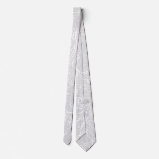Cravate Mariés gris et blancs modernes de Fleur (Dos)