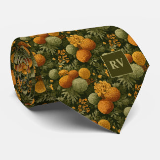 Cravate Marigold Automne Monogramme Gras