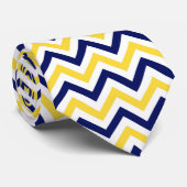 Cravate Marine, Ananas, Whal Grand Motif Chevron ZigZag (Roulé)