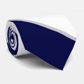 Cravate Marine Blanc et Argent (Roulé)