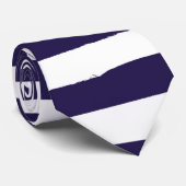 Cravate Marine Blanc Nautique Simple (Roulé)