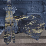 Cravate Marine Bleu & Or Art moderne peinture Mariage<br><div class="desc">Une aquarelle bleu marine avec des touches d'or et des éléments qui créent un cravate mariage de style art moderne sophistiqué.</div>