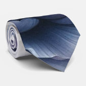 Cravate Marine Bleu Peonies & Rose blanche Mariage Hommes (Roulé)