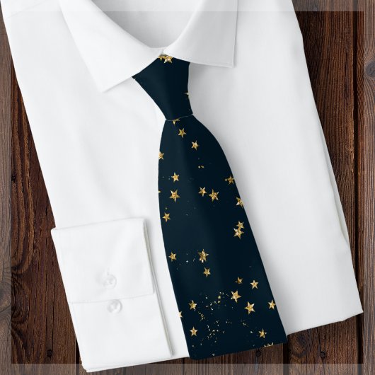 Cravate Marine Blue & Gold Stars |