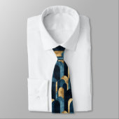 Cravate Marine d'or bleu Abstraite (Attaché)