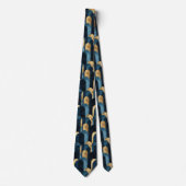 Cravate Marine d'or bleu Abstraite (Devant)
