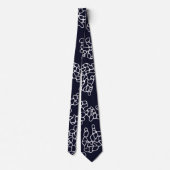 Cravate Marine moderne et Motif blanc (Dos)