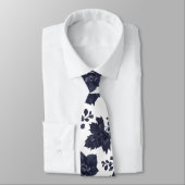 Cravate Marine Peony Et Blanc Mariage Élégant (Attaché)