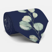 Cravate Marine Sage Green Eucalyptus Mariage de verdure (Roulé)