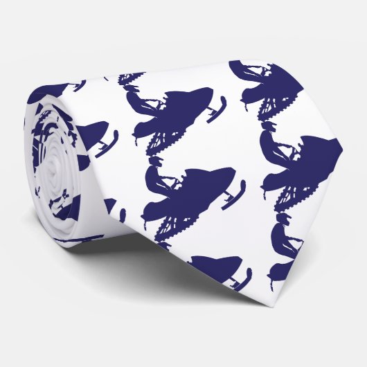 Cravate Marine-Snowmobiler (Roulé)