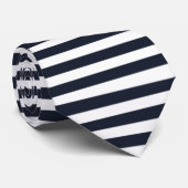 Cravate Marine White Stripes Motif Classy Élégant (Roulé)