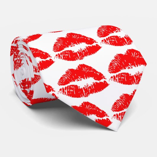Cravate Mark de baiser rouge (Roulé)