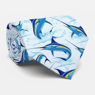 Cravate Marlin Bleu Jaillissant de l'Océan