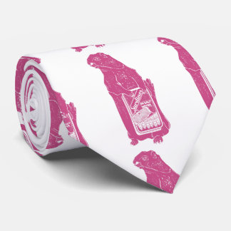 Cravate Marmot Groundhotte mangeant des sardines