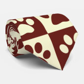 Cravate Maroon Checker Paw Motif (Roulé)