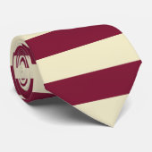 Cravate Maroon et crème Motif à bande horizontale (Roulé)