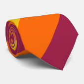 Cravate Maroon Gold et Orange large bande régimentaire (Roulé)