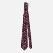 Cravate Maroon Peonies Floral (Devant)