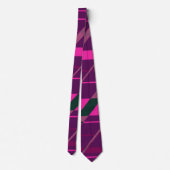 Cravate Maroon rose Noir Abstrait Géométrique Fun Funky (Dos)