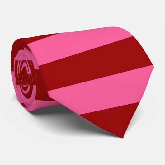 Cravate Maroon Rouge rose rayures Design (Roulé)