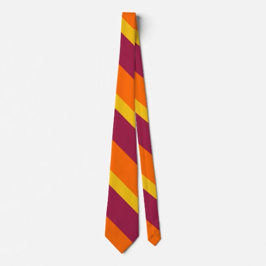 Cravate Maroon Yellow & Orange Broad University Stripe (Devant)