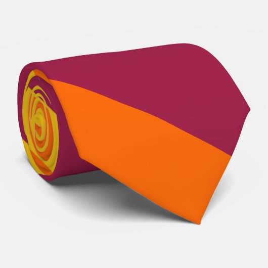 Cravate Maroon Yellow & Orange Broad University Stripe (Roulé)