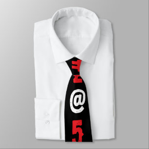 Cravate Marquage moderne rouge blanc noir à la mode 