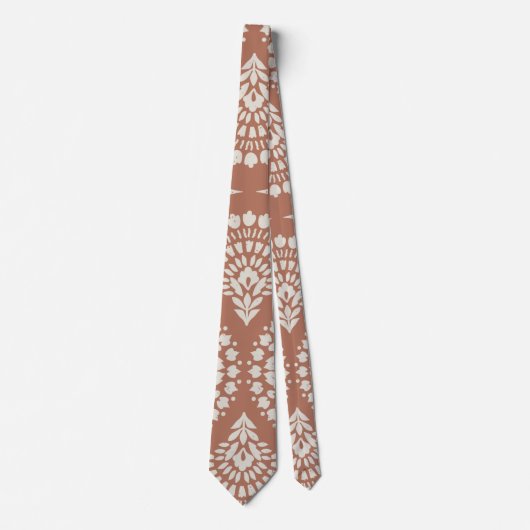 Cravate Marques à skis | Élégant Brown Avec Design Blanc (Devant)