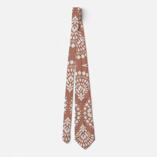 Cravate Marques à skis | Élégant Brown Avec Design Blanc (Dos)