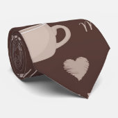 Cravate Marron Café au Lait Tasse de Café Cappuccino (Roulé)