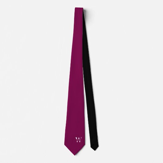 Cravate Marron Color Elegant Monogramme + Nom (Devant)
