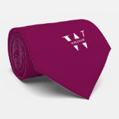 Cravate Marron Color Elegant Monogramme + Nom (Roulé)