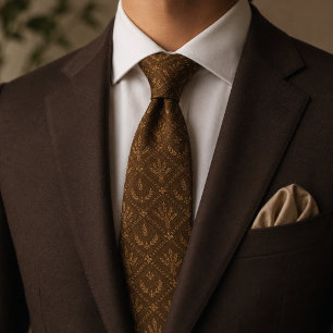 Cravate Marron Expresso Luxueux Blé