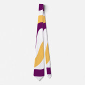 Cravate Marron jaune lignes courbes rouge ondulé design mo (Devant)