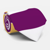 Cravate Marron jaune lignes courbes rouge ondulé design mo (Roulé)
